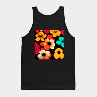 Bright colored textured flowers from the 1970's Tank Top